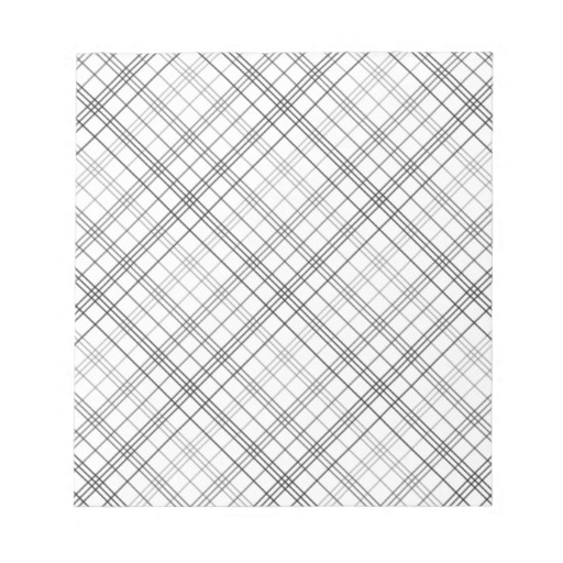 Plaid White Black Grey Gray Pattern Background Notepad