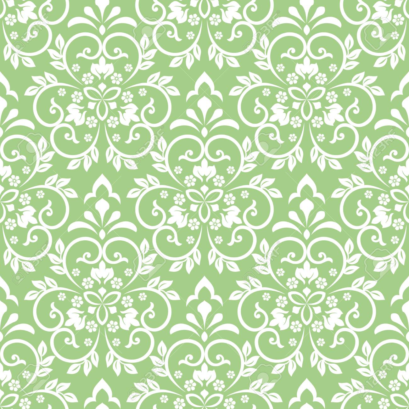 Wallpaper In The Style Of Baroque Seamless Background White