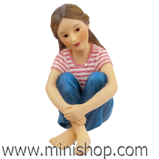 Becky Little Girl Doll Figure Dollhouse Miniatures