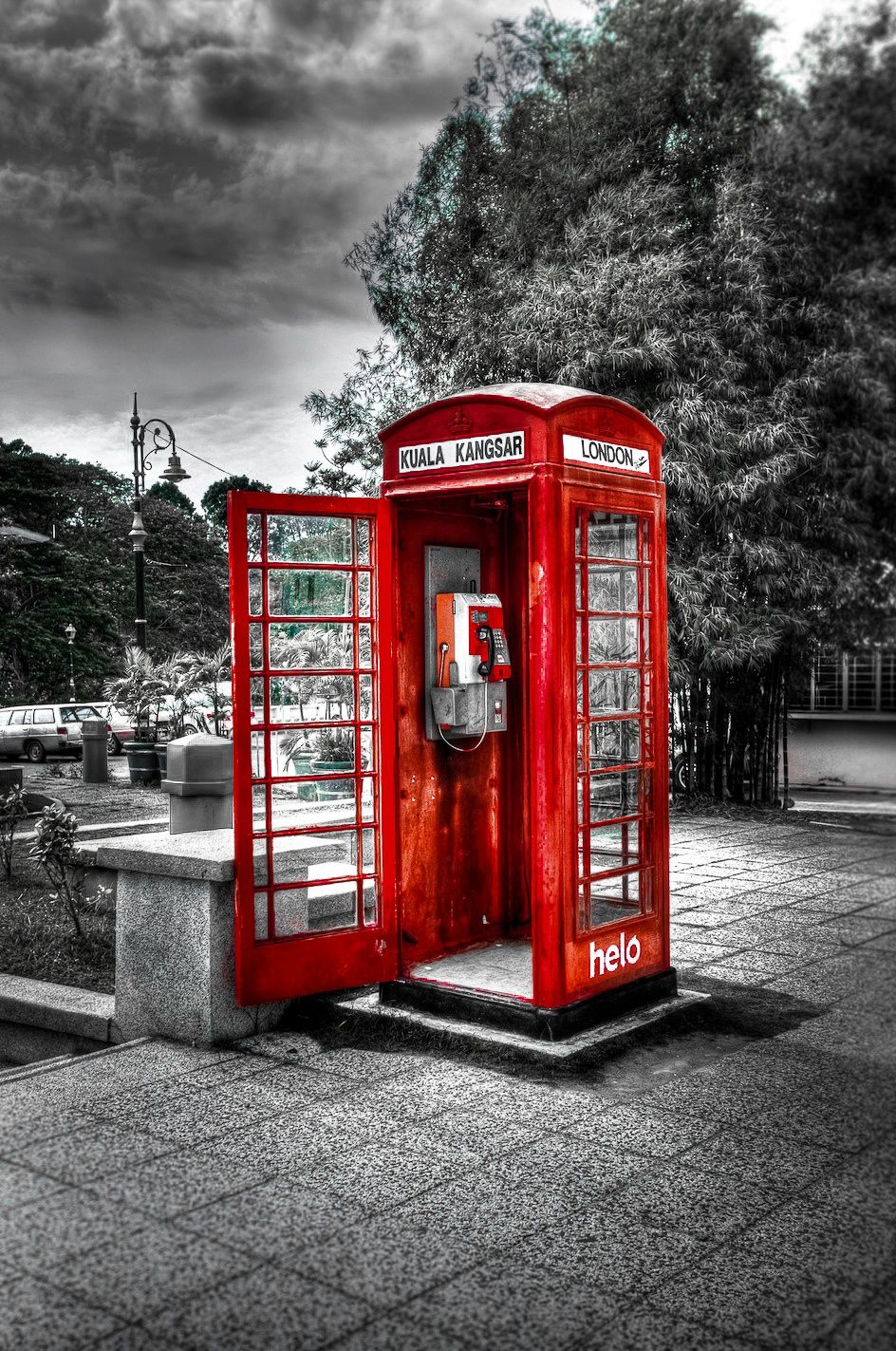 Red Telephone Box Cell Phone Wallpaper Background Color
