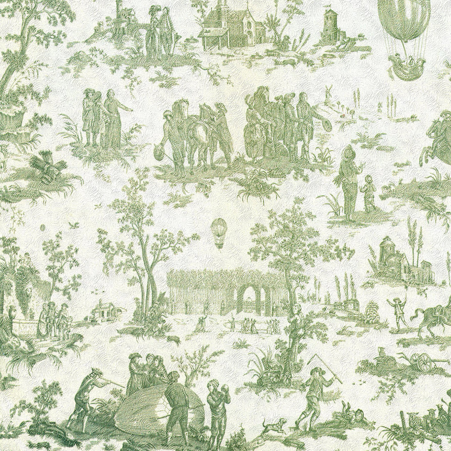 Green Toile Background By Jinifur