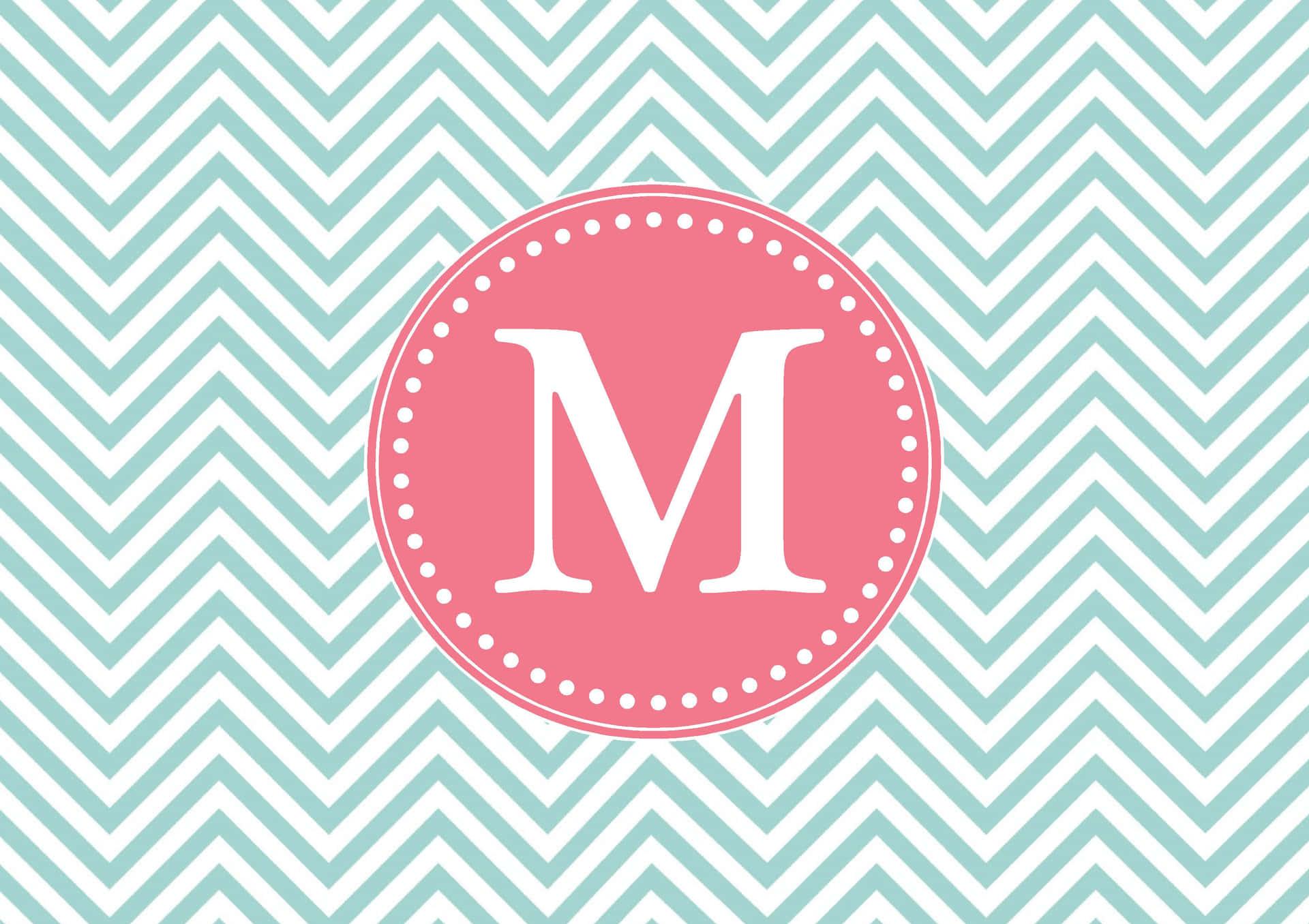 Pink And White M Monogram Desktop Wallpaper