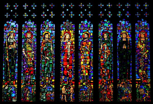 Stained Glass Windows Custom Wallpaper Mural Print By Jw