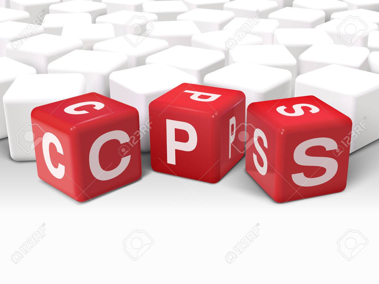 3d Illustration Dice With Word Cps Cost Per Sale On White