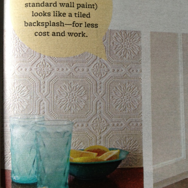 Textured Wallpaper Backsplash Real Home Ideas