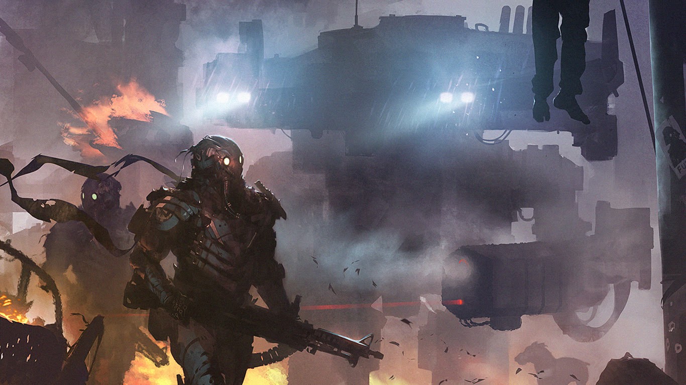 Sci Fi Soldier Weapon Armor Suit Wallpaper HD A664