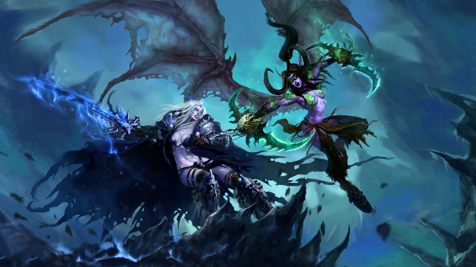Arthas Illidan Stormrage Rule World Of Warcraft Wallpaper
