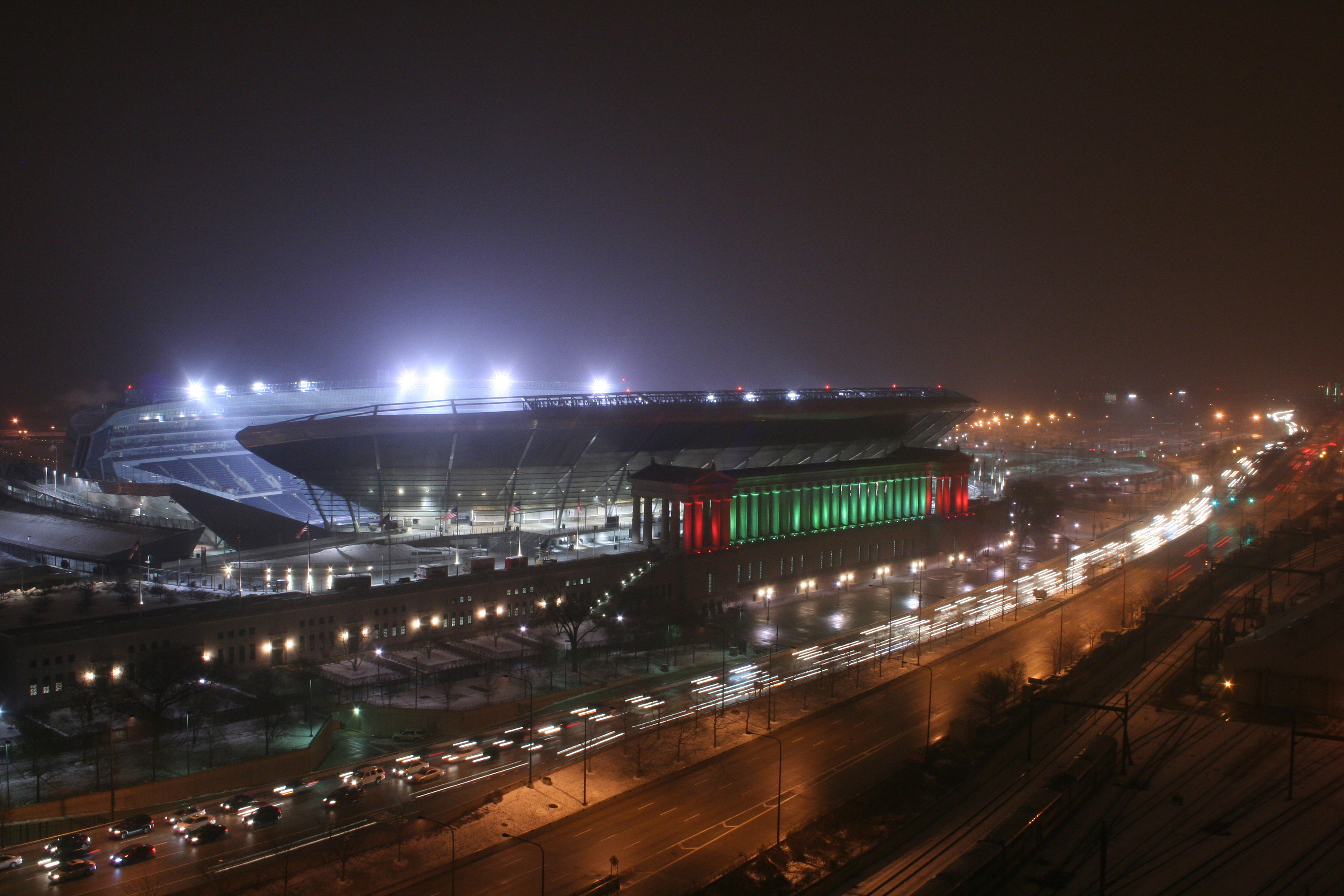 Night Picture Of Soldier Field Can Find High Resolution HD Wallpaper