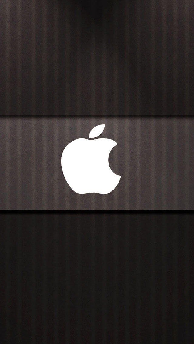 White Apple Logo Black Background Of