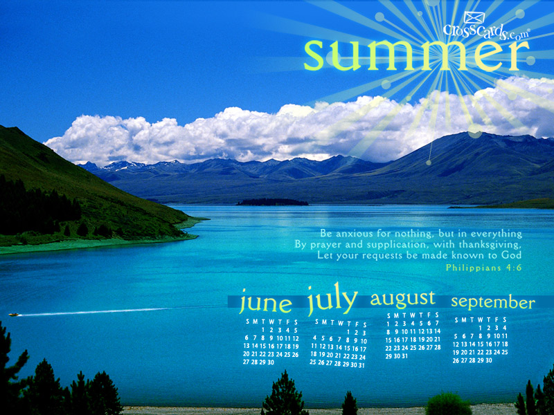 Summer Desktop Calendar Monthly Calendars Wallpaper