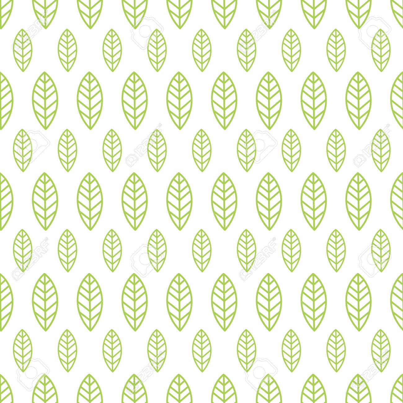 Simple Seamless Organic Wallpaper With A Pattern Of Green Leaves
