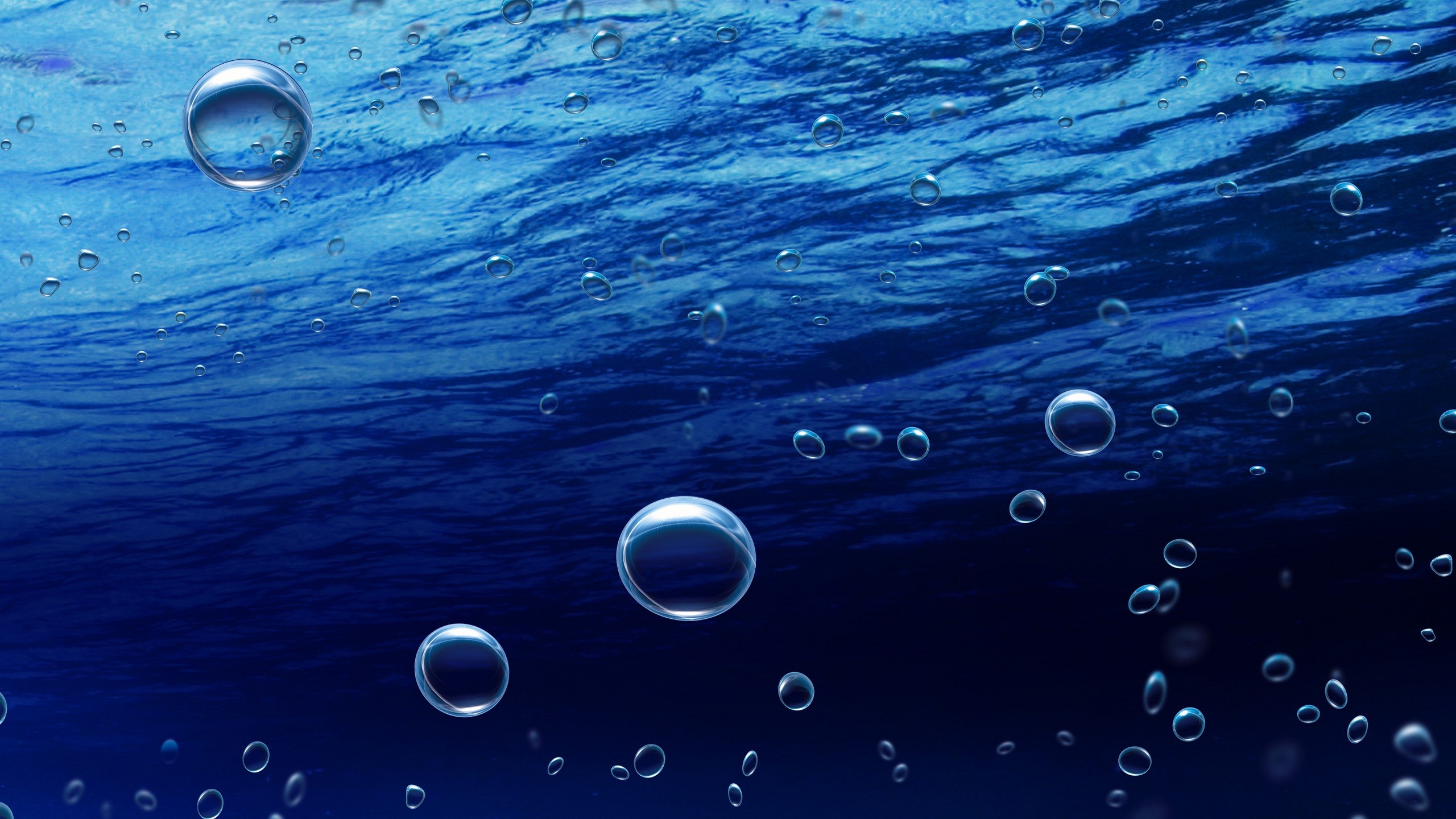 Wallpaper Close Up Blue Water Drops