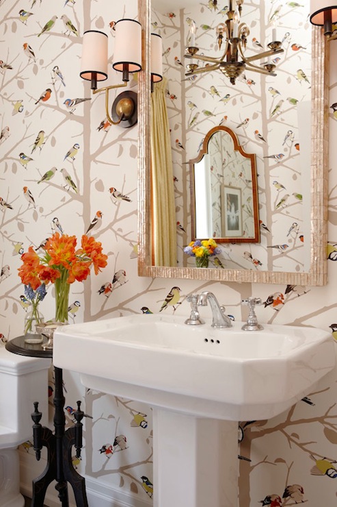 Wallpaper Traditional Bathroom Sarah Richardson Design
