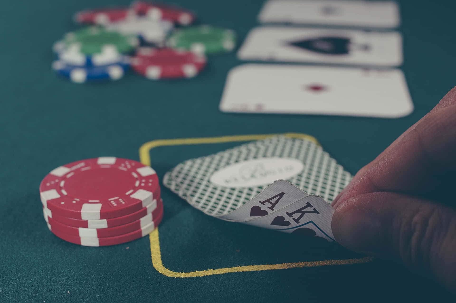 A Professional Poker Table Setup Wallpaper