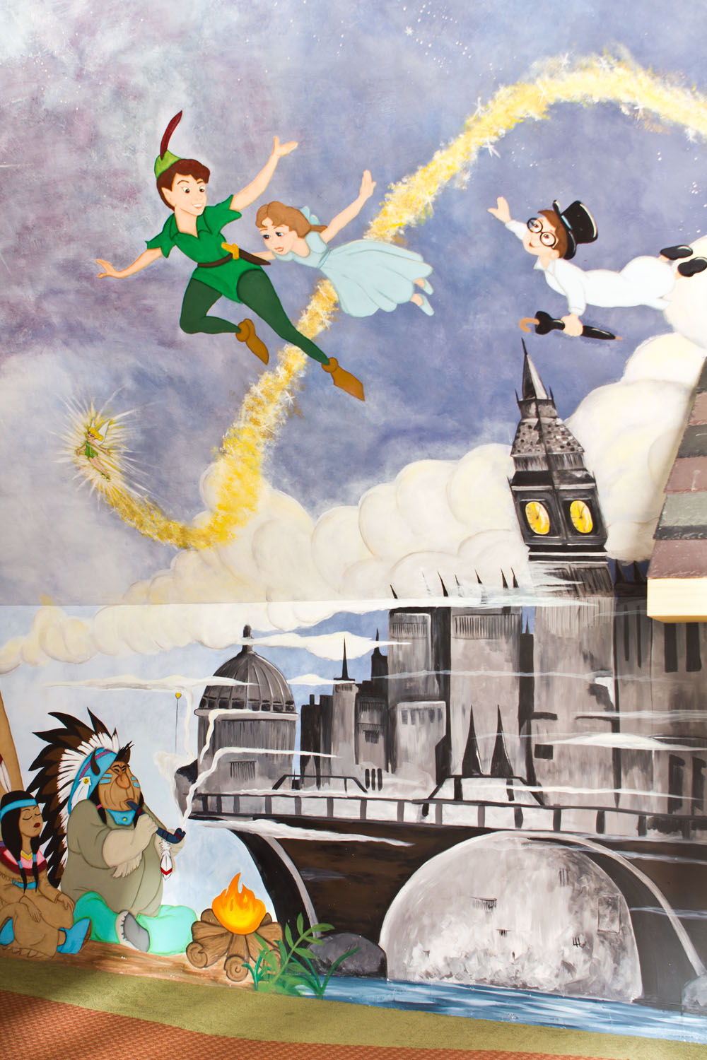 Peter Pan Flying Over London Peter pan wall murals