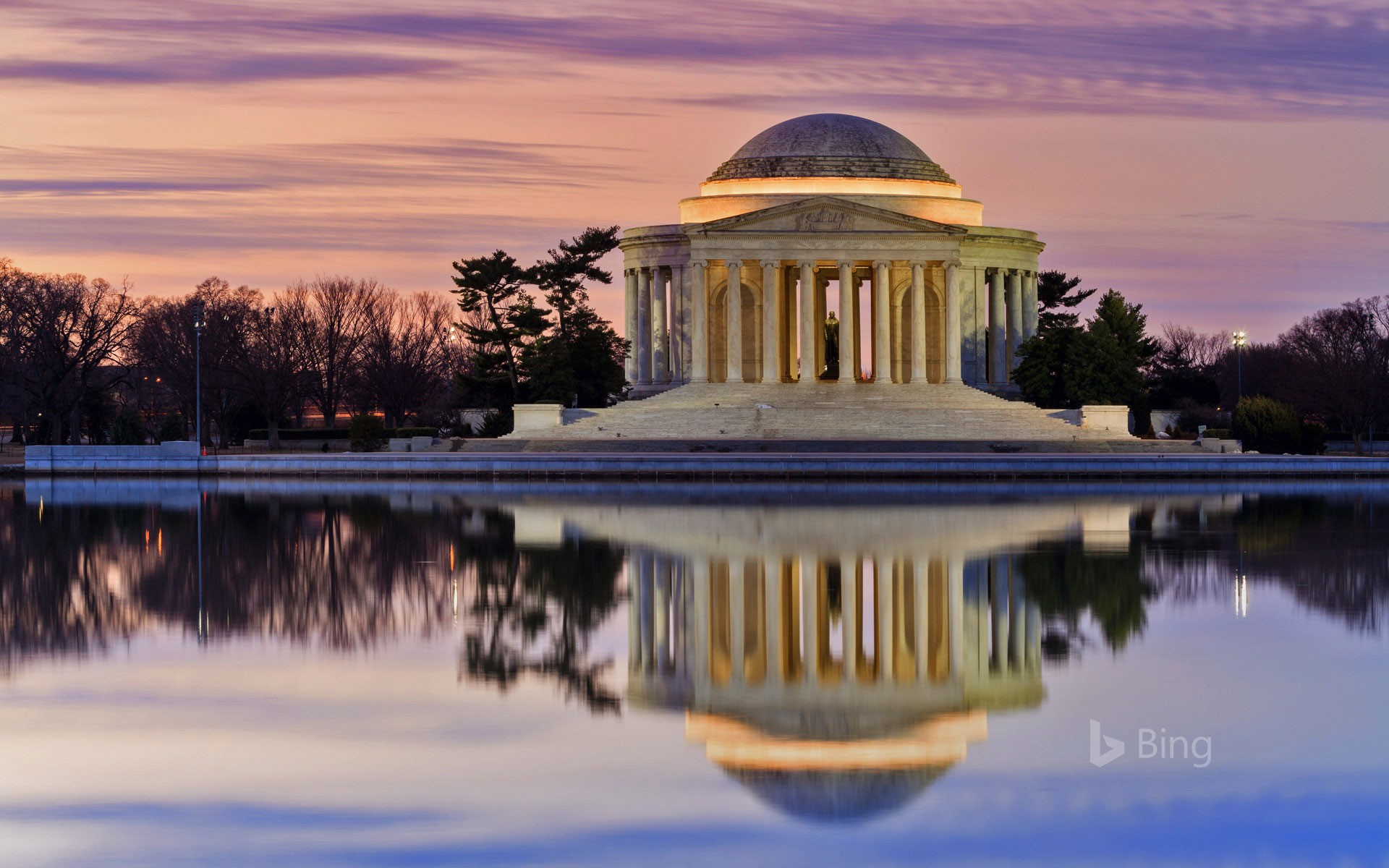 Thomas Jefferson Memorial Reflected In The Tidal Basin Washington