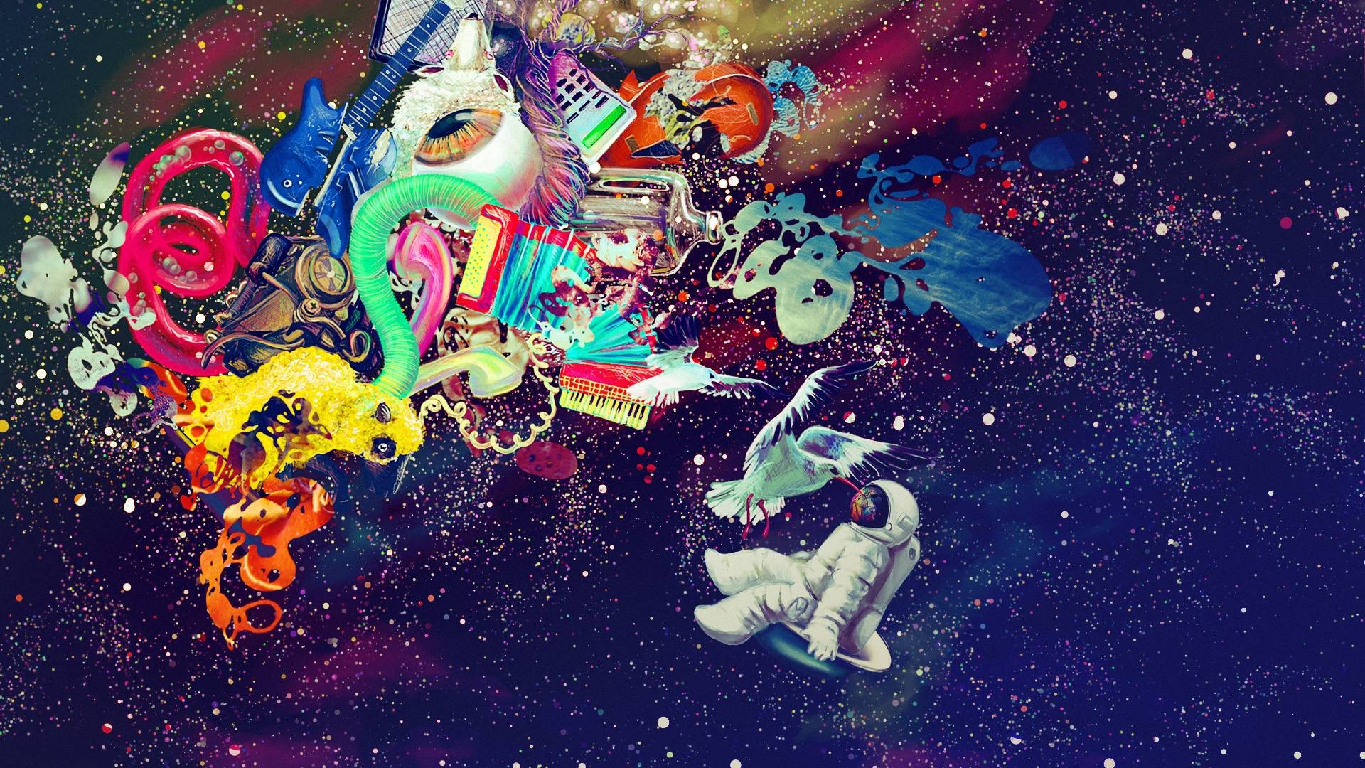 Abstract Psychedelic Space Wallpaper HD Desktop And