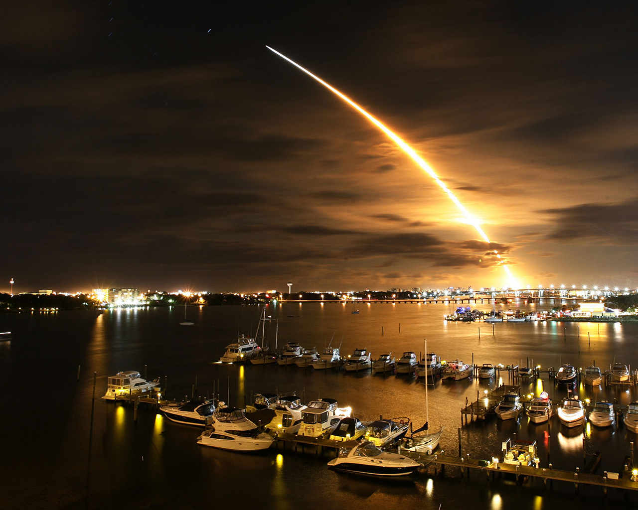 Rocket Launch Night Wallpaper Stock Photos