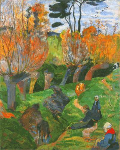 The pastures   Paul Gauguin as art print or hand painted oil
