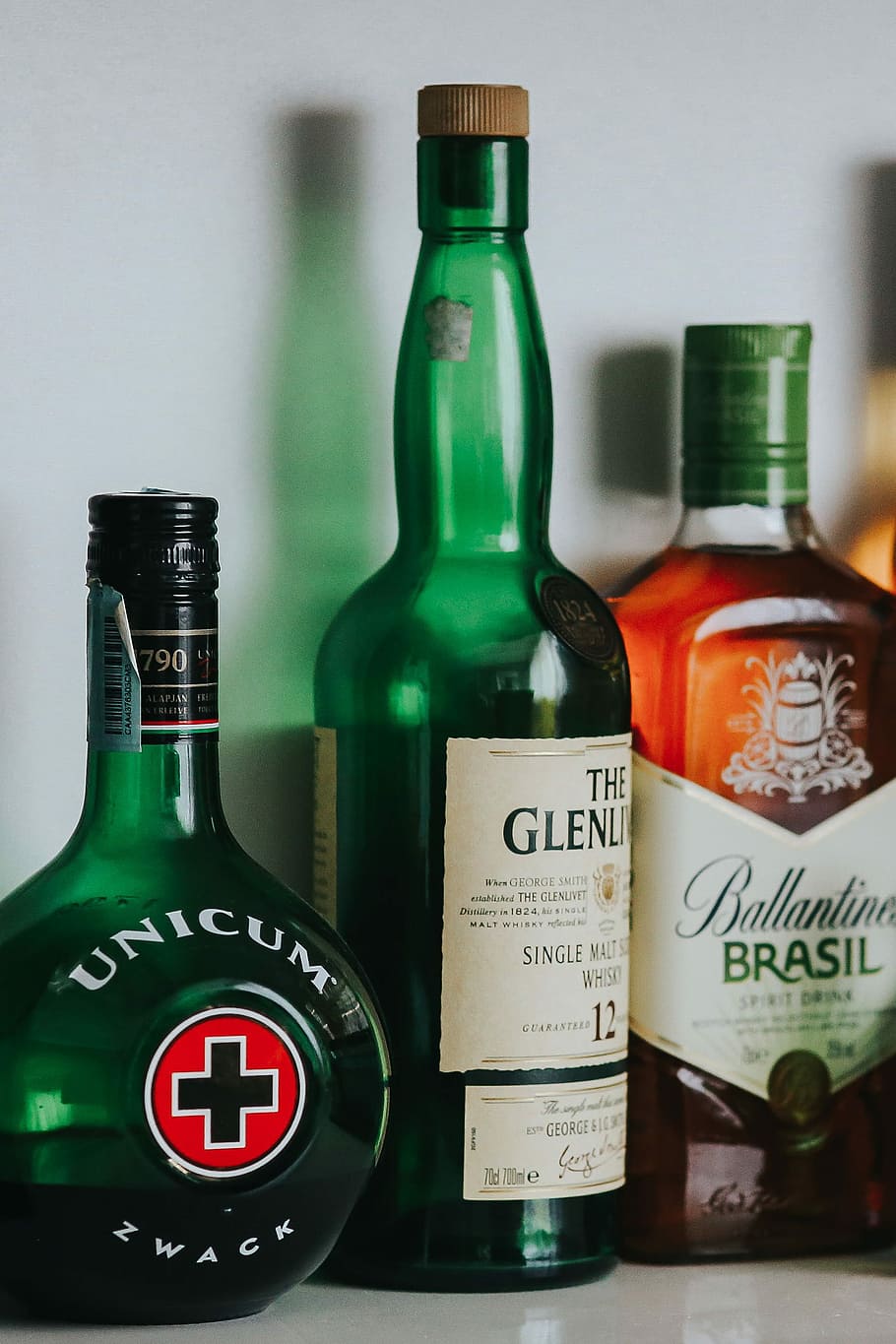 HD Wallpaper Bottles With Liquor Alcohol Unicum Ballantines
