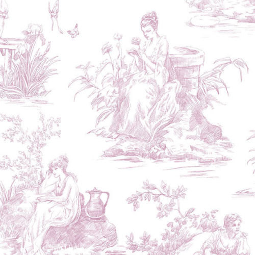 Beautiful Ladies Toile In Lavender Wallpaper Gc29810 Sold By The