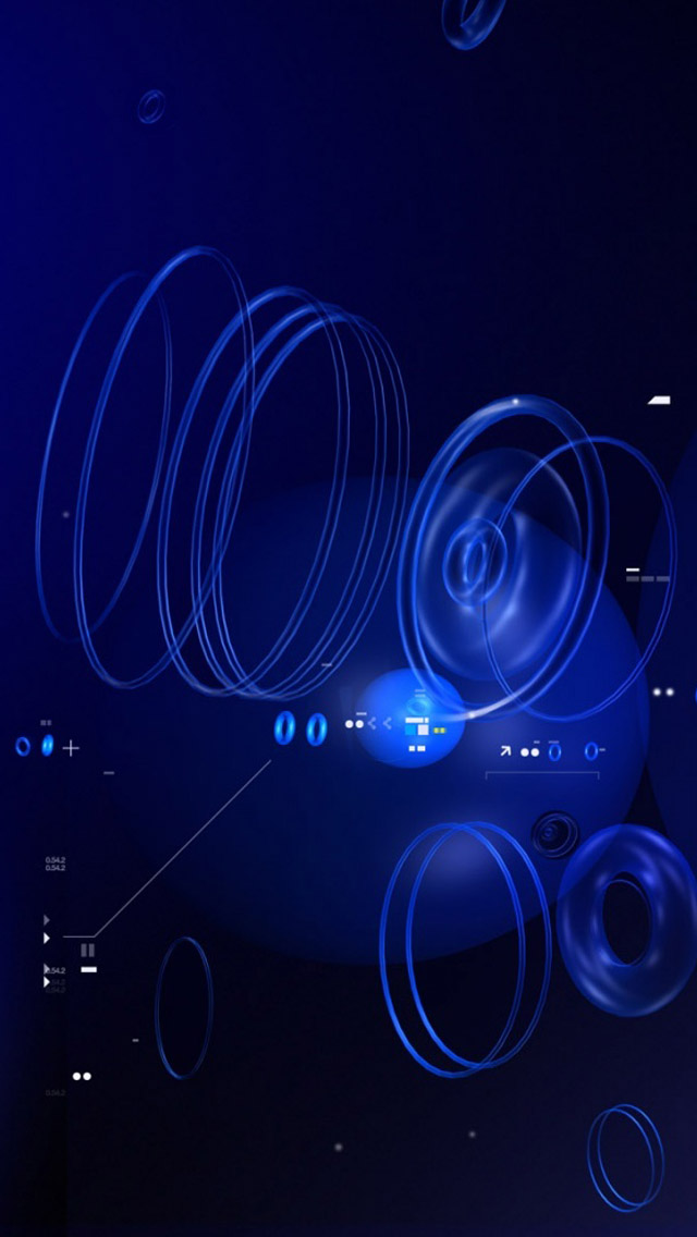 Blue Tech Circles iPhone 5s Wallpaper
