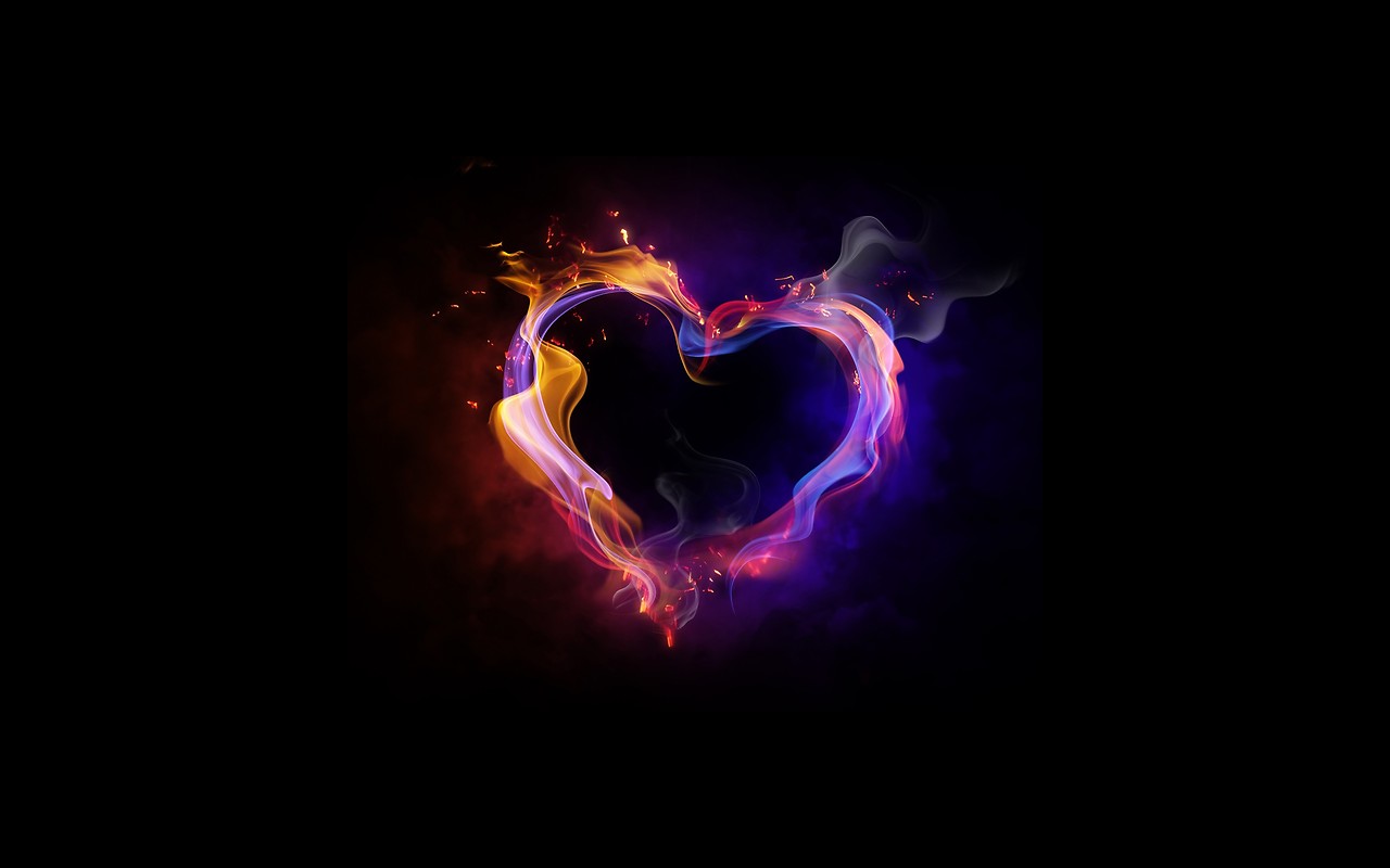 Smoke Love Heart Wallpaper Fire