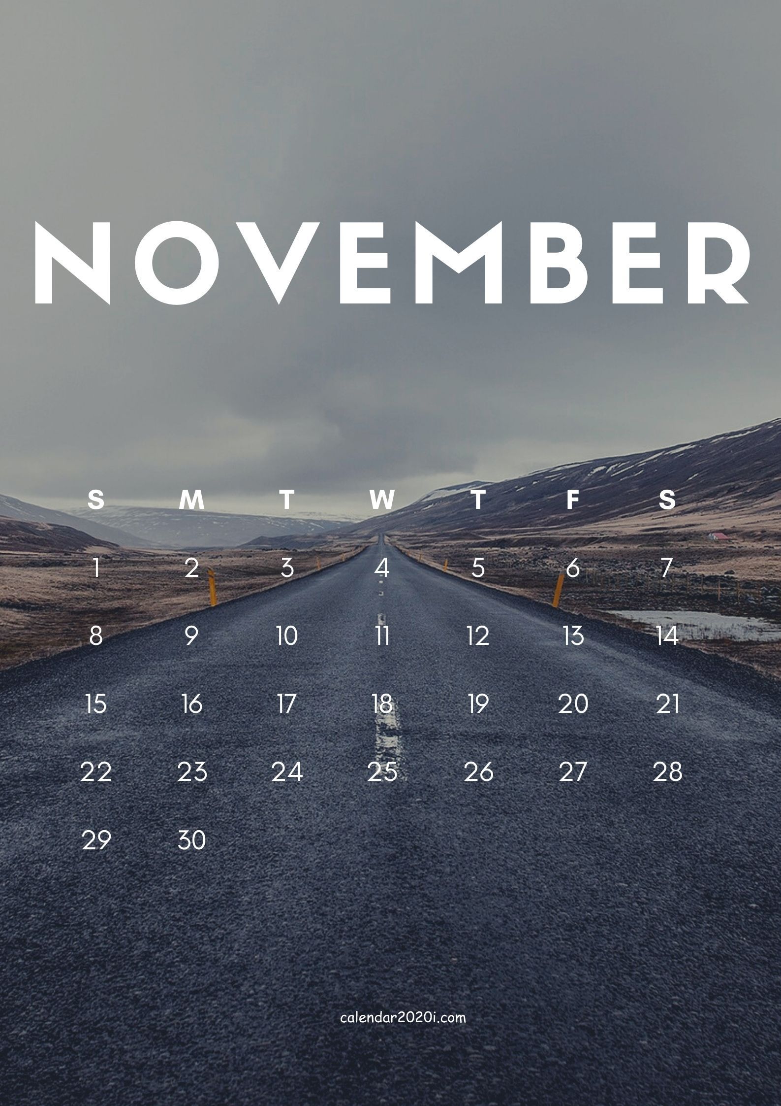 iPhone November Calendar Wallpaper In HD Featuring