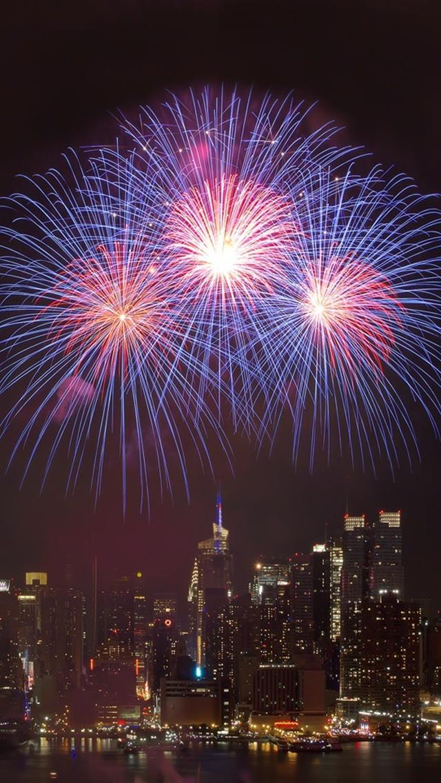 Fireworks City iPhone Wallpaper HD