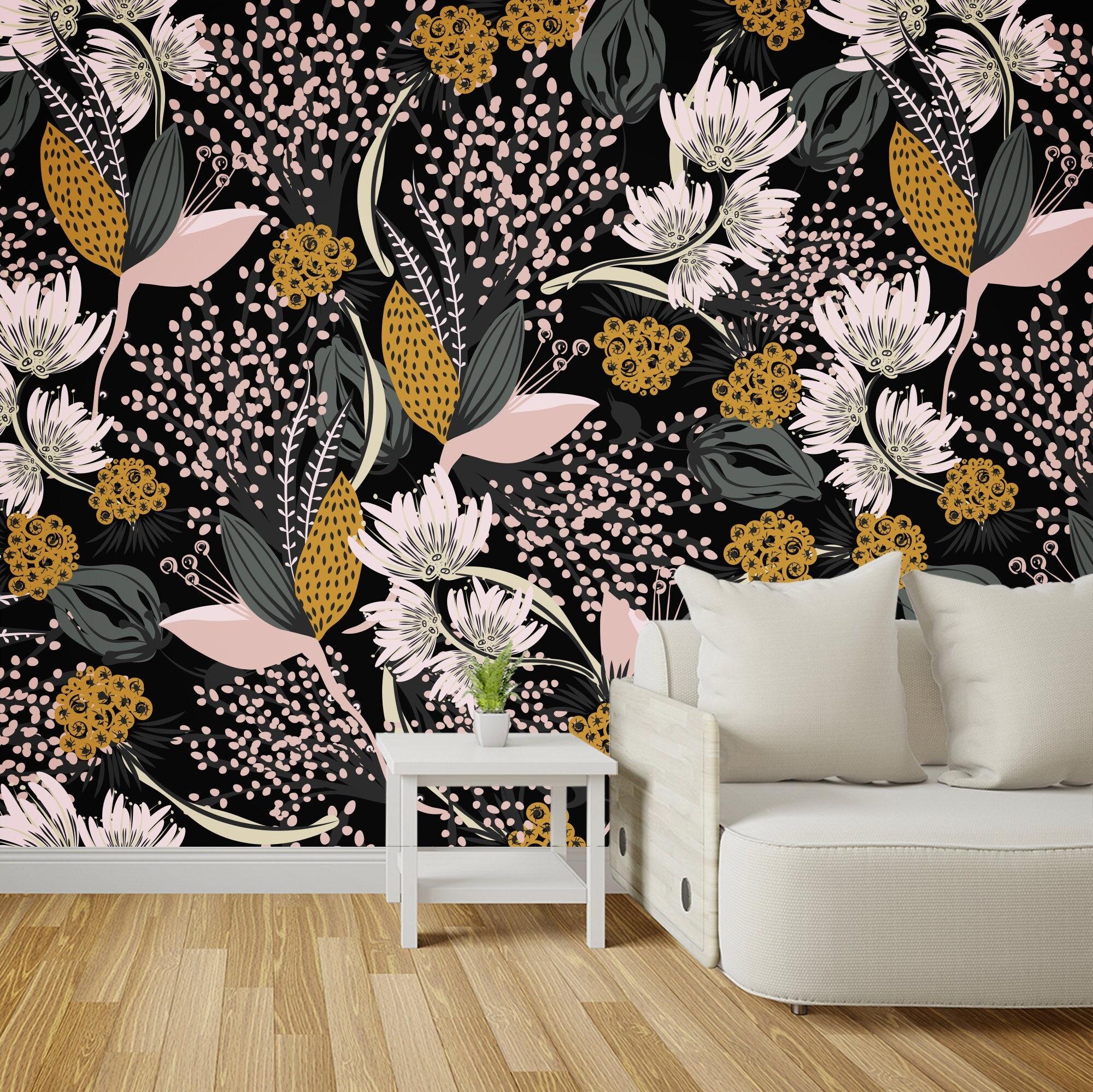 Floral Peel And Stick Wallpaper Removable Art Deco