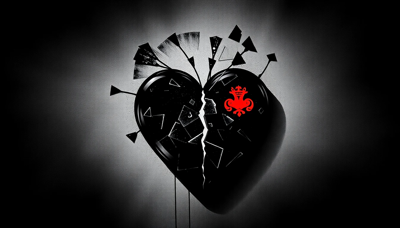 Broken Heart Black And White Wallpaper