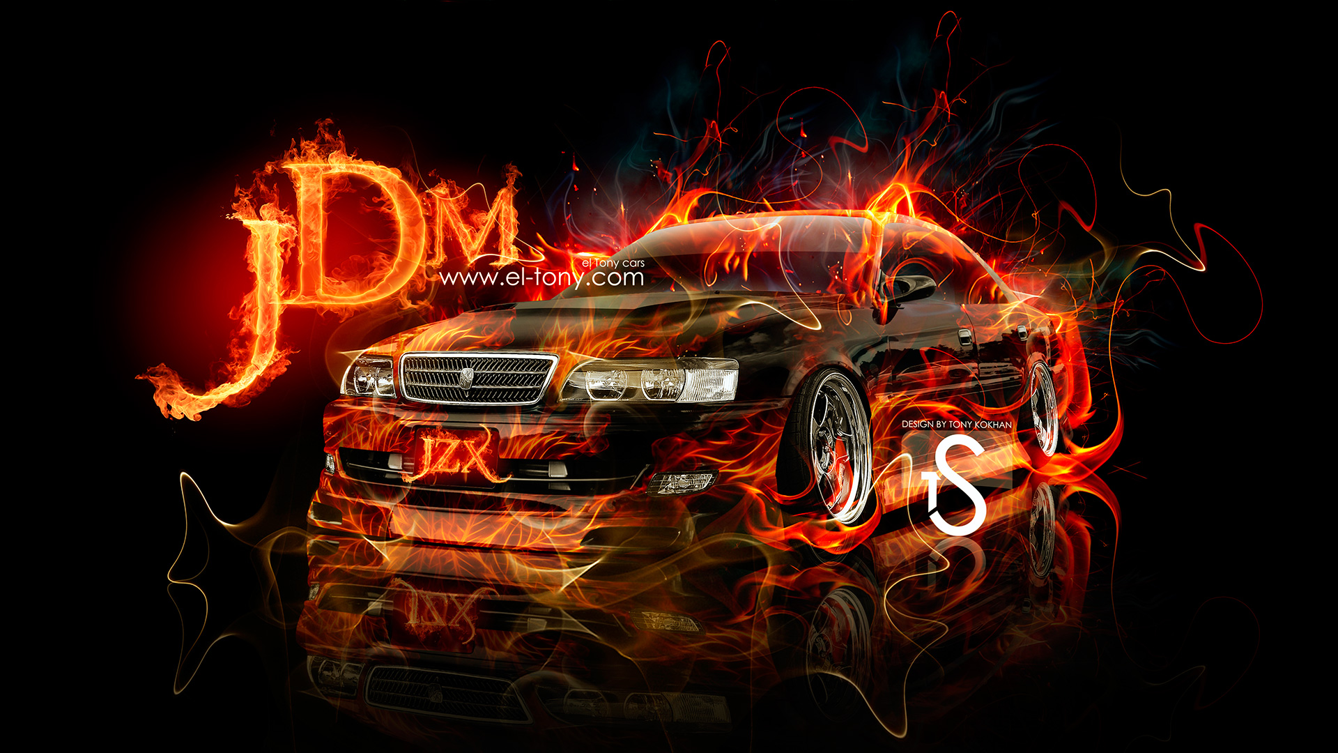 Chaser Jzx100 Jdm Side Fire Abstract Car Toyota