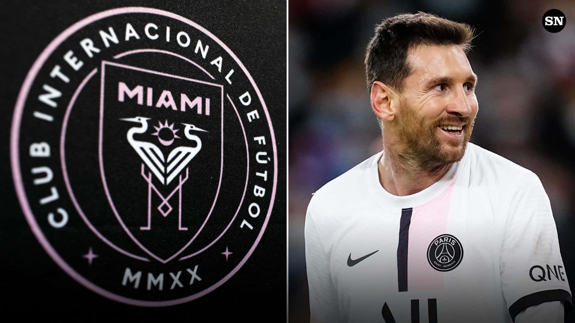 Inter Miami Fc Logo And Argentine Footballer Lionel Messi