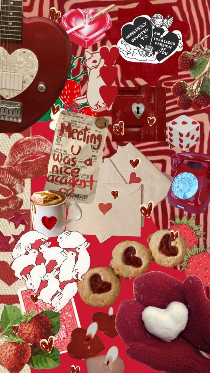 Red Aesthetic Clutter Winteraesthetic Romantic Hearts