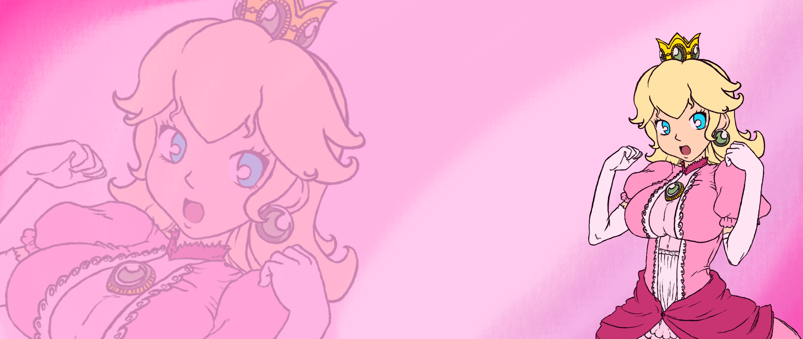 Princess Peach Background Banner By Omilieh