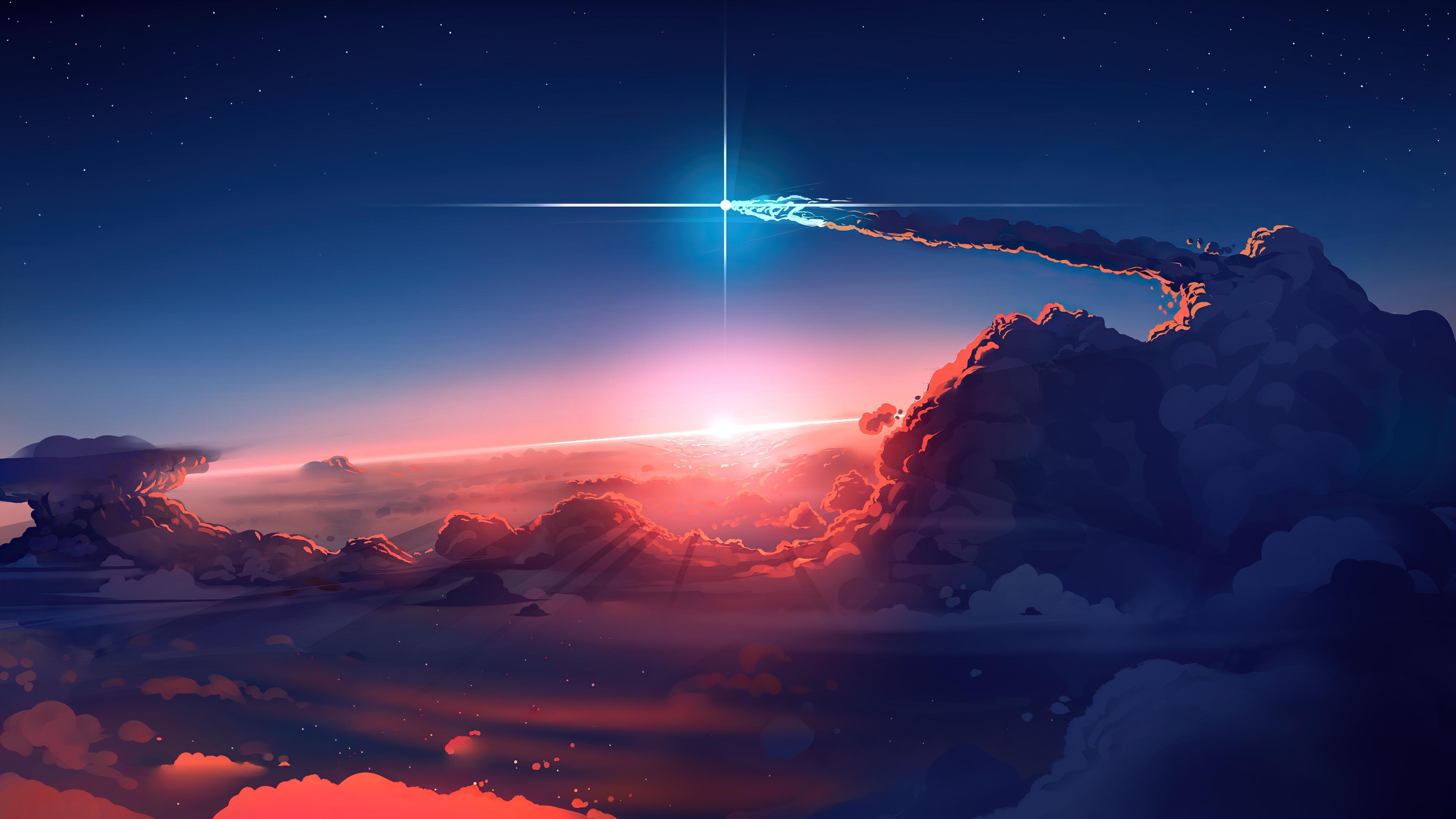 Sky Et Clouds Sunrise Scenery Digital Art 4k Wallpaper