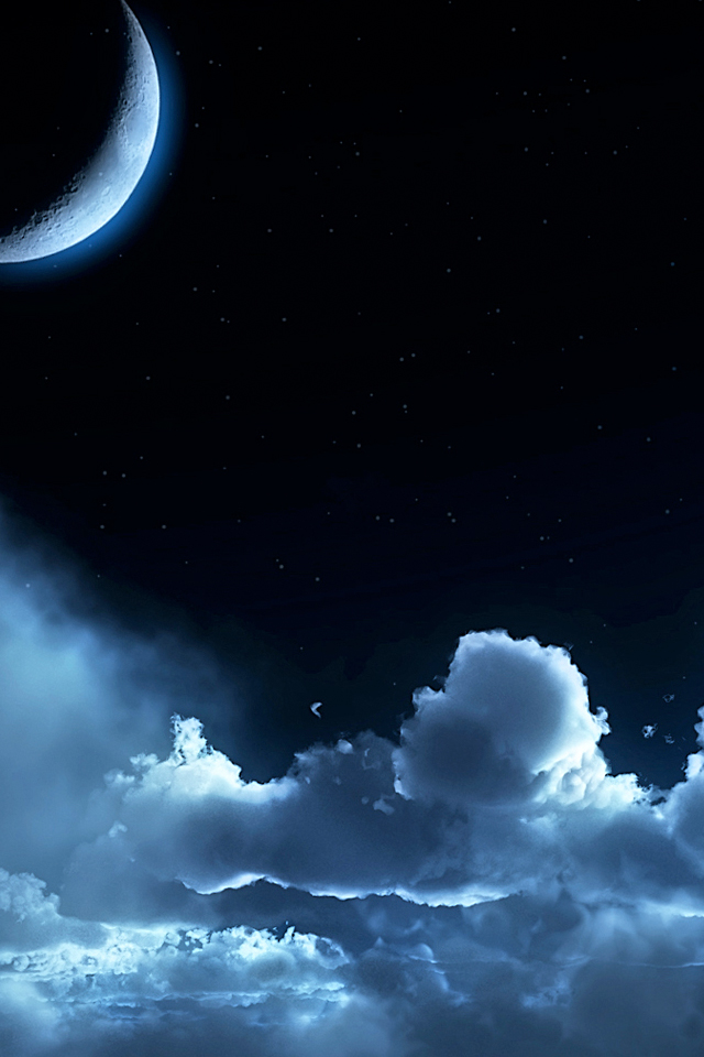 Cloudy Moon iPhone Wallpaper
