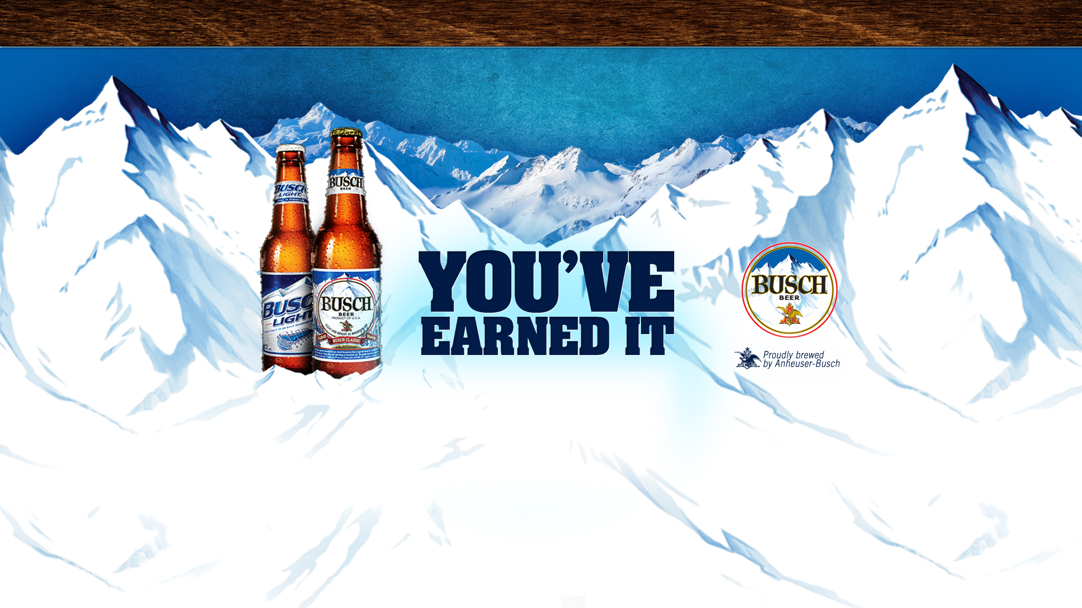 Busch Beer Can Camo Mountains Logo