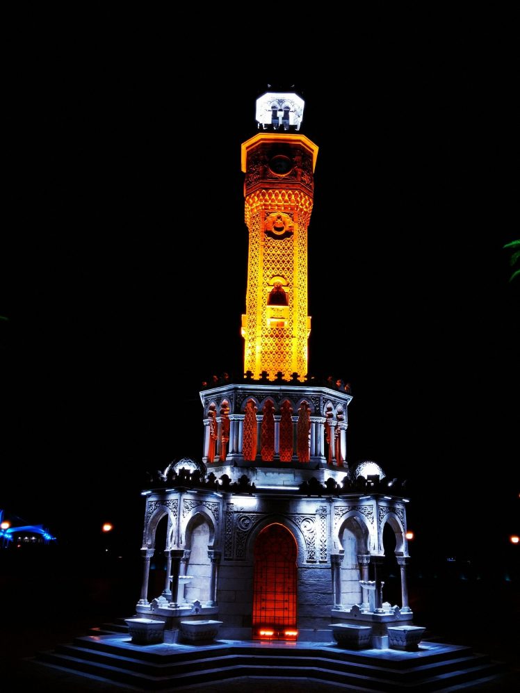 Night Clock Towers Izmir Wallpaper HD Desktop And Mobile