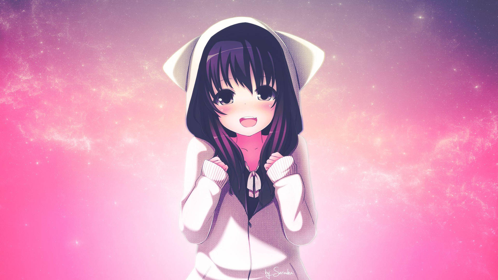 Anime Girl Hoodie Wallpaper