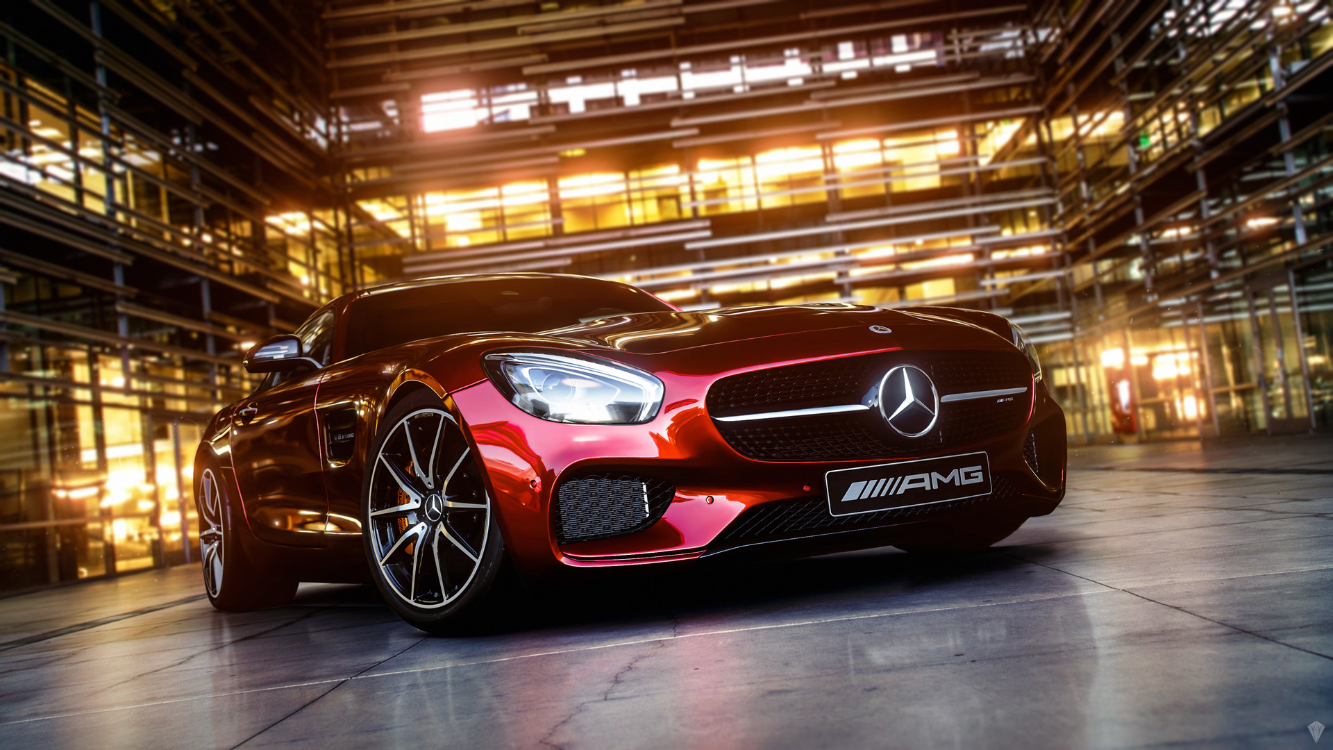 Mercedes Benz Amg Car Reflection Wallpaper HD
