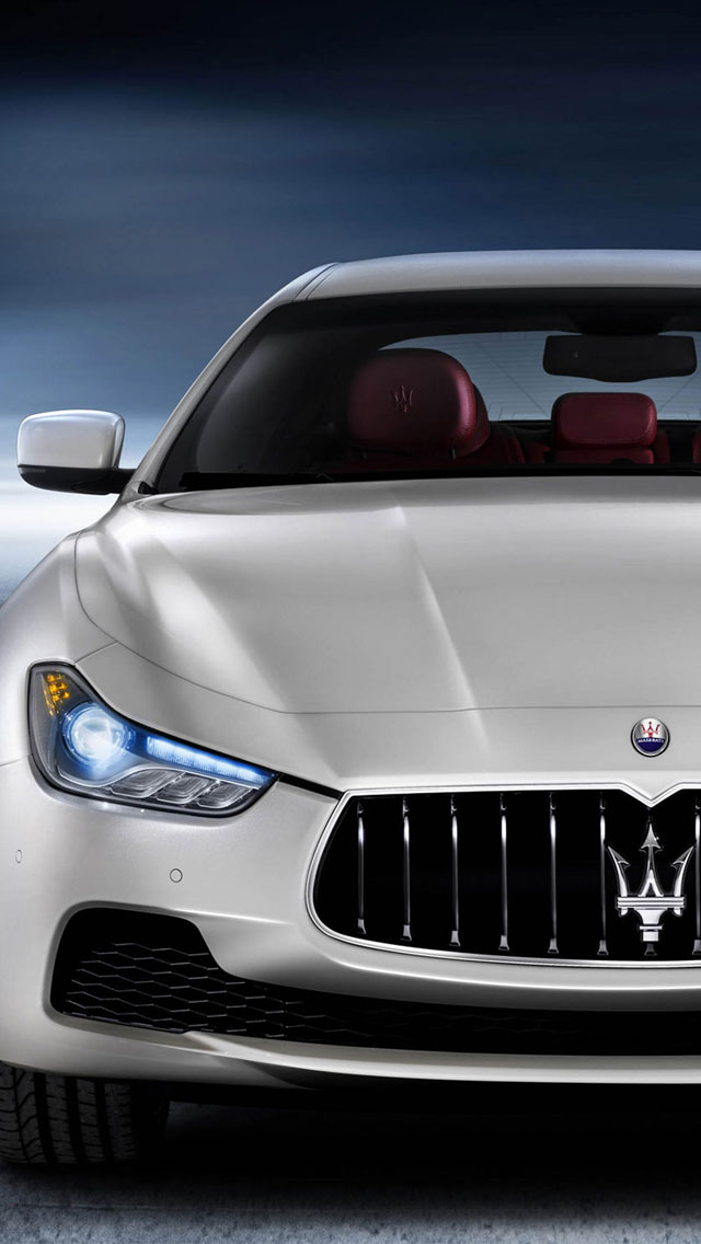 2014 Maserati Ghibli White Wallpaper   Free iPhone Wallpapers