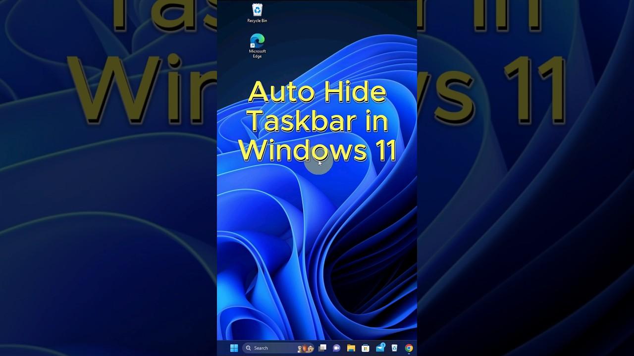 Auto Hide Taskbar In Windows