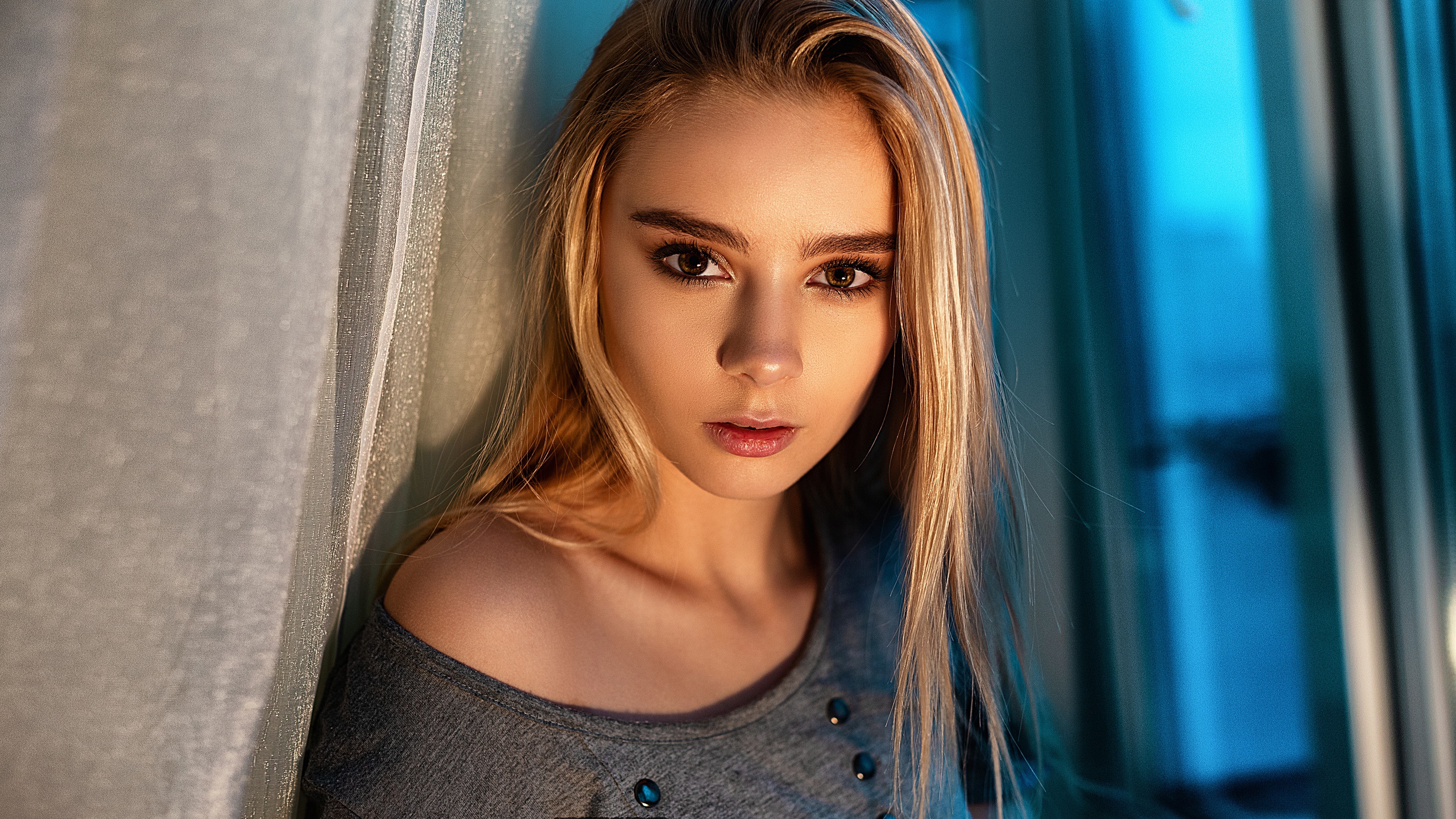 Blonde Face Model Woman Girl Wallpaper