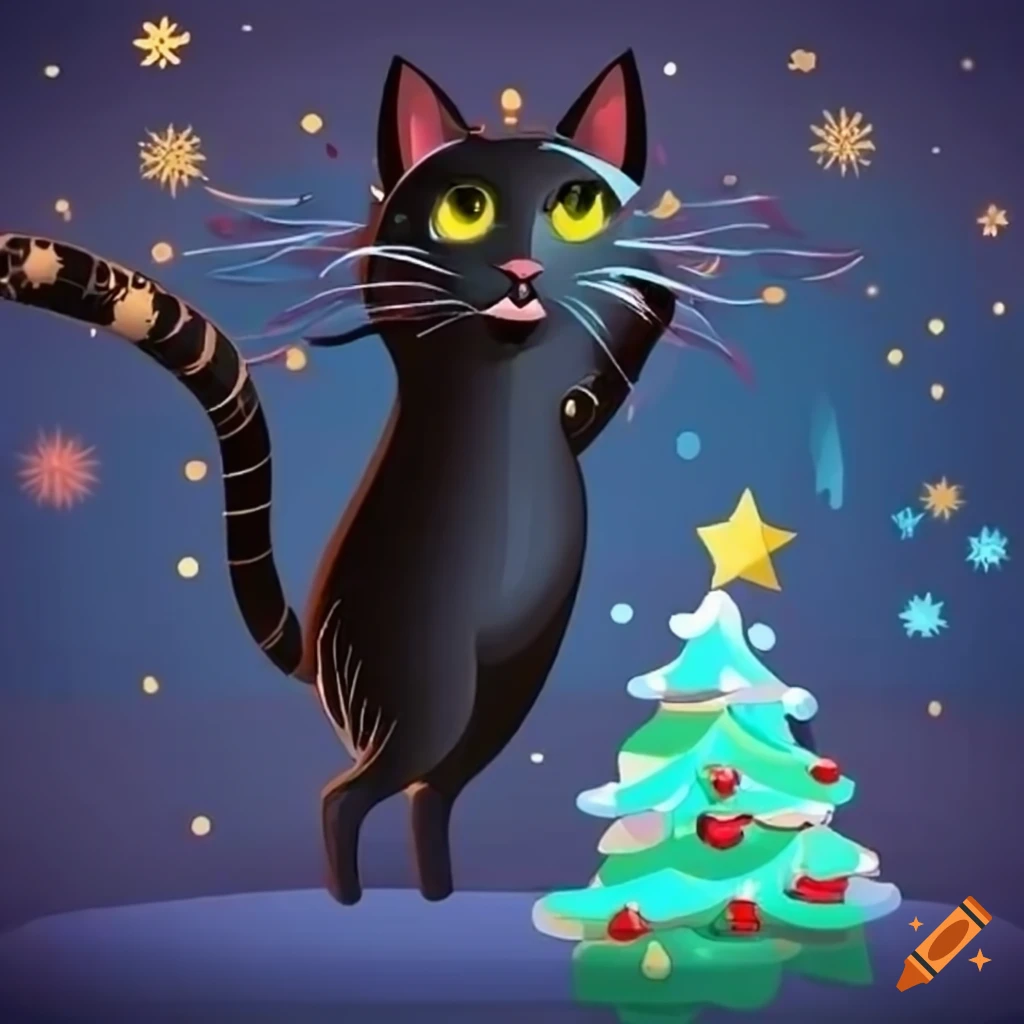 🔥 [38+] Black Cat Christmas Wallpapers | WallpaperSafari