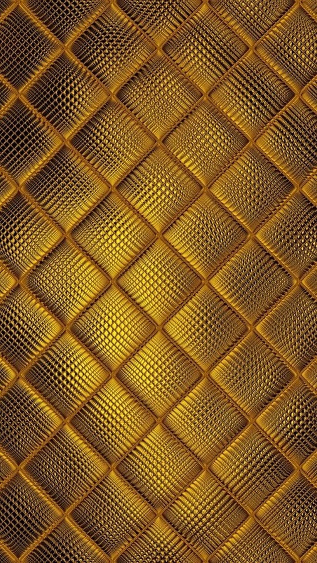A luxurious black and gold phone wallpaper with a textured diamond pattern, reminiscent of embossed leather or metal