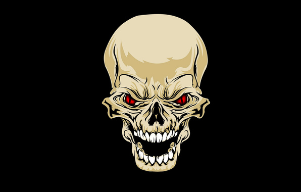 Wallpaper Skull Teeth Eyes Minimalism