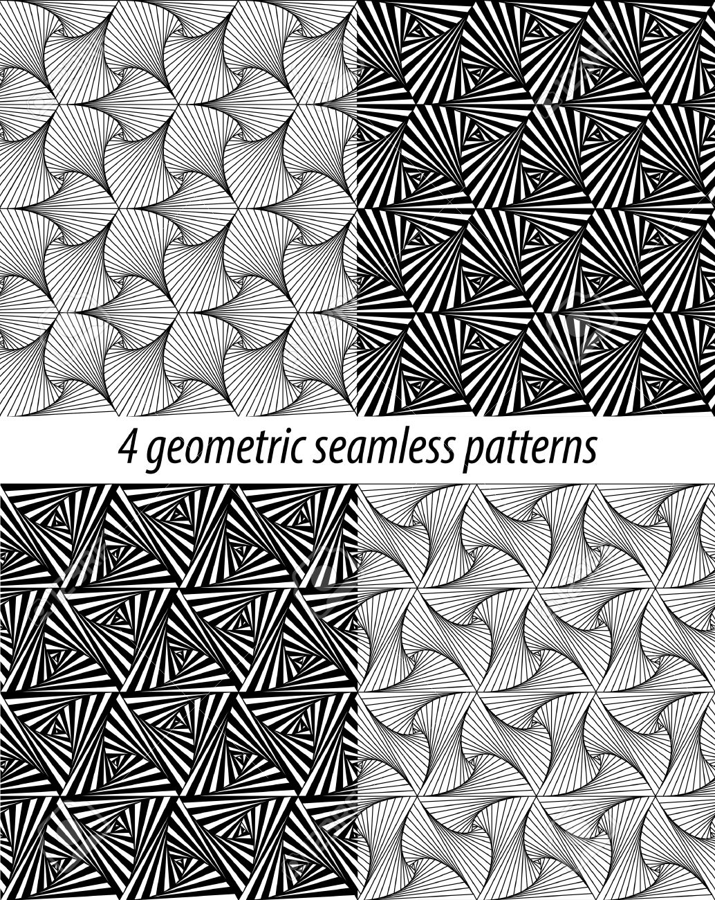 Set Of Vector Zentangle Patterns Black And White