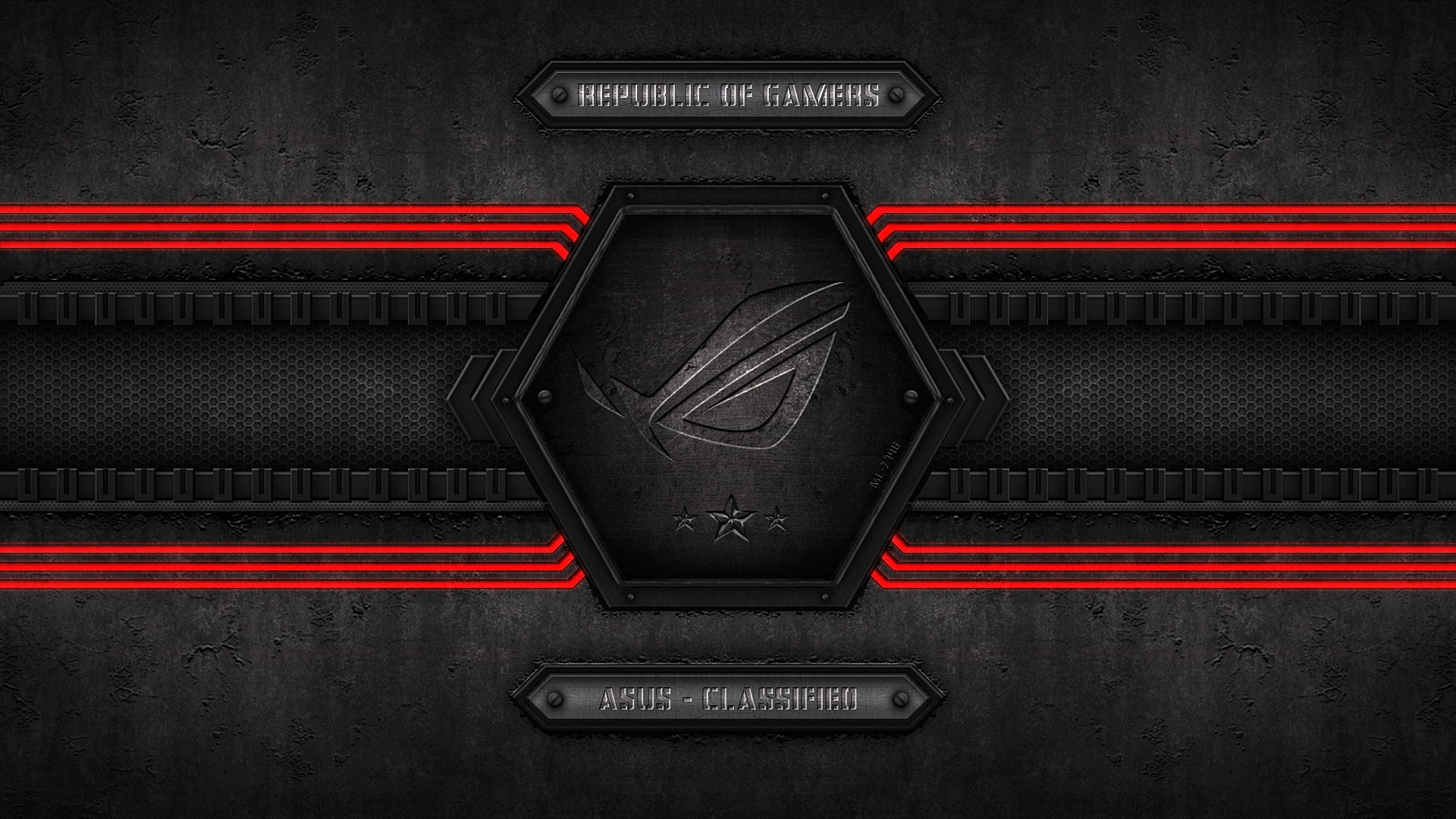 Asus Rog Republic Of Gamers Logo Metal Background Star HD Wallpaper
