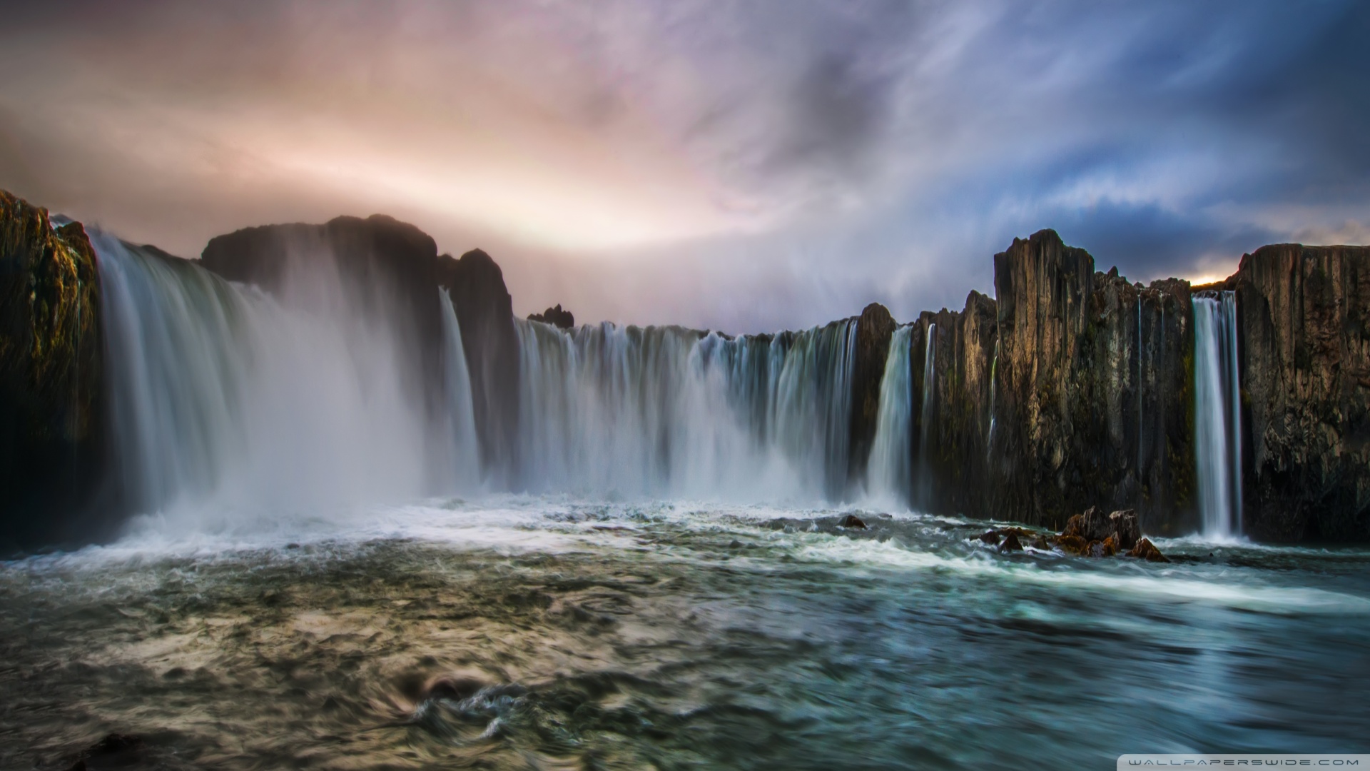 Waterfall In Iceland Wallpaper